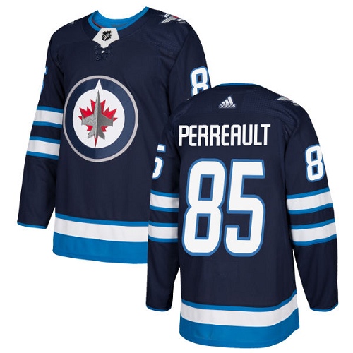 Adidas Men Winnipeg Jets 85 Mathieu Perreault Navy Blue Home Authentic Stitched NHL Jersey